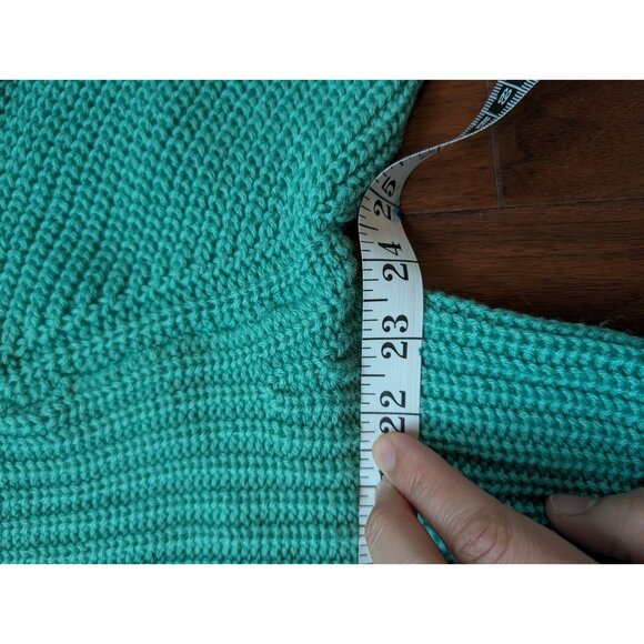 Wilfred 100% Merino Wool Teal Mock Neck Sweater Made in Italy Size S Oversize - Picture 7 of 7